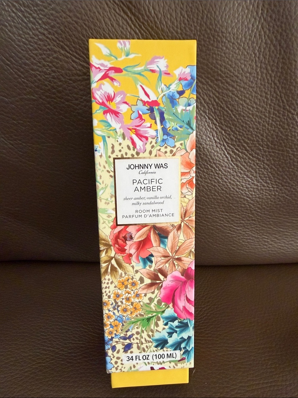 Johnny Was Pacific Amber Room Mist - Yellow Floral Box